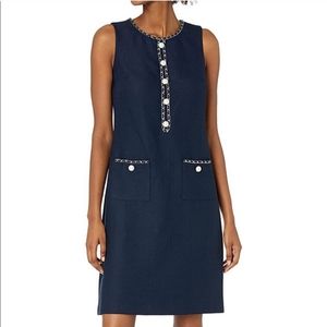 Karl Lagerfeld Paris Blue A-line Tweed Dress